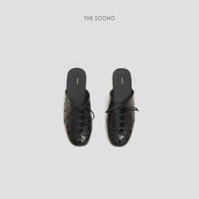THESOONG|"复古随性"手工镂空系带羊皮包头一脚蹬拖鞋HWXZ8626