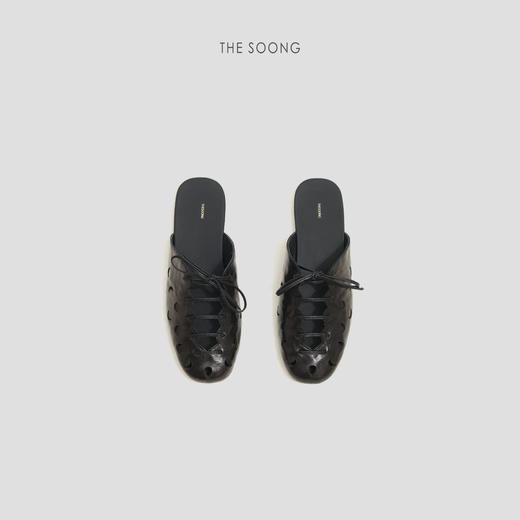 THESOONG|"复古随性"手工镂空系带羊皮包头一脚蹬拖鞋HWXZ8626 商品图0