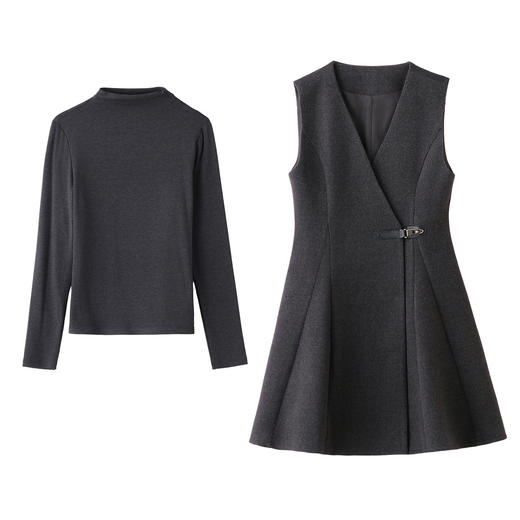 小个子绝美小套装2026春季新款通勤优雅气质时尚V领两件套裙MEIQIN5129 商品图4