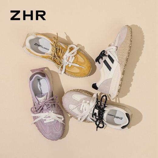 ZHR则则运动休闲鞋春秋新款厚底阿甘鞋增高百搭时尚德训老爹鞋女 商品图3
