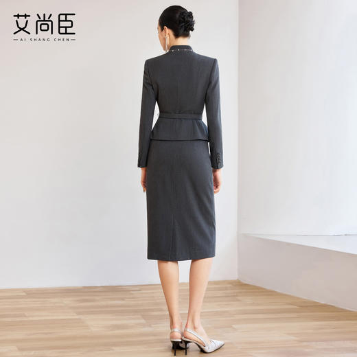 艾尚臣OfficeLady精致高级感立领商务正装套装女领导西装会议工装 商品图4