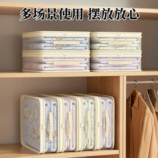 收纳党狂喜‼三浦植造「网纱可视收纳5件套」来了！防霉防潮巨能装，告别翻箱倒柜，衣柜秒变展厅，真正的可视化收纳神器！ ✅加固包边➕加厚PVC，耐用，耐磨、防潮、耐撕裂‼ ✅透明网格可视设计，收纳即展示 商品图3