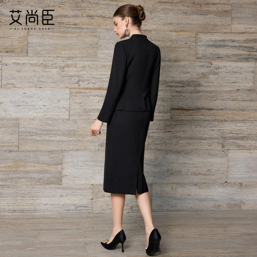 艾尚臣正式场合西装正装女职业套装黑色面试商务工作服西服两件套 商品图4