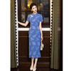 老上海蓝色旗袍2026新式中国风年轻款素雅简单大方日常走秀旗袍SYK392629 商品缩略图3