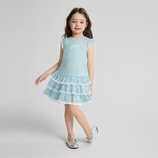 笛莎/Deesha 2026年夏季新款女童小童小飞袖连衣裙裙子 商品图2