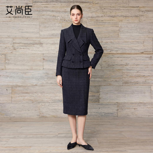 艾尚臣羊毛时尚套装女春季高级感通勤商务职业装气质西装两件套 商品图2