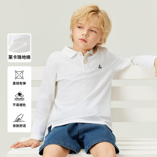 【纳维凯尔】【120-165】Navigare意大利小帆船男女童长袖POLO衫 商品图5