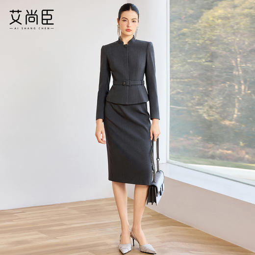 艾尚臣OfficeLady精致高级感立领商务正装套装女领导西装会议工装 商品图2