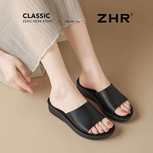 ZHR拖鞋女夏外穿厚底2026新款一字拖坡跟软底舒适家居凉拖鞋 商品图8
