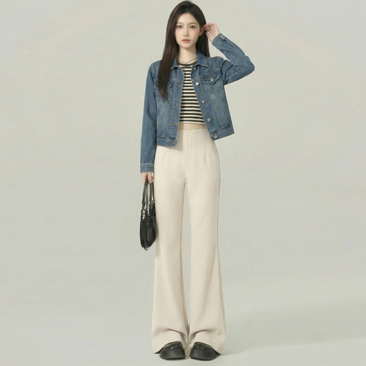 【YW】无忧购春秋大码梨形身材显瘦休闲微喇西装裤女D065/D066/D067（截单后3-5天发货） 商品图3