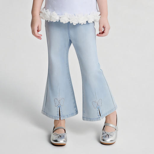 笛莎/Deesha 2026年夏季新款女童小童微喇牛仔裤裤子 商品图1