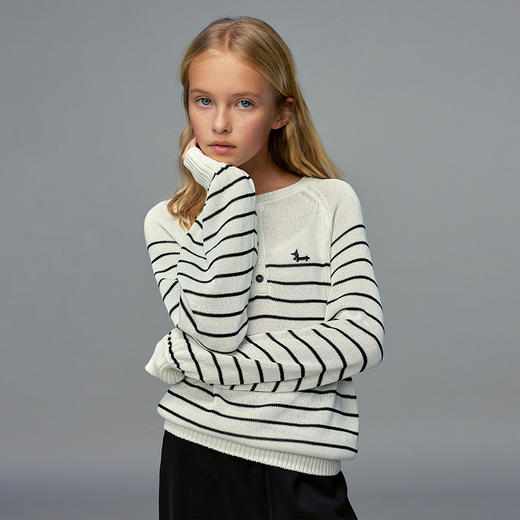 💕春季童装-条纹插肩袖套头毛衣Y017EL 商品图2