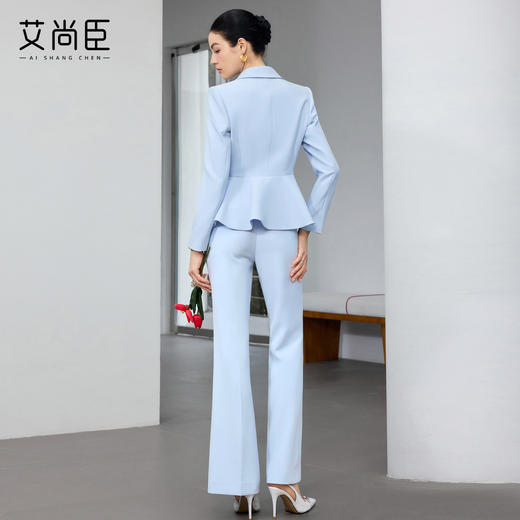 艾尚臣蓝色西装套装女修身医美职业装商务风高级感职场正装主持人 商品图4