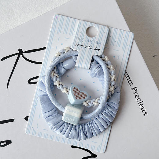 ZY格子爱心珠饰皮筋组合皮筋（3根）-纪念日百货门店同款169260916 商品图1