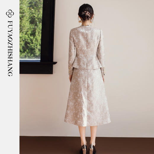 FUYAO扶摇直上 高级感西装套装女轻奢古典风高级感西服两件套春季 商品图4