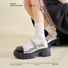 ZHR则则高跟玛丽珍鞋女2026新款春黑白银色法式乐福鞋厚底小皮鞋 商品缩略图7