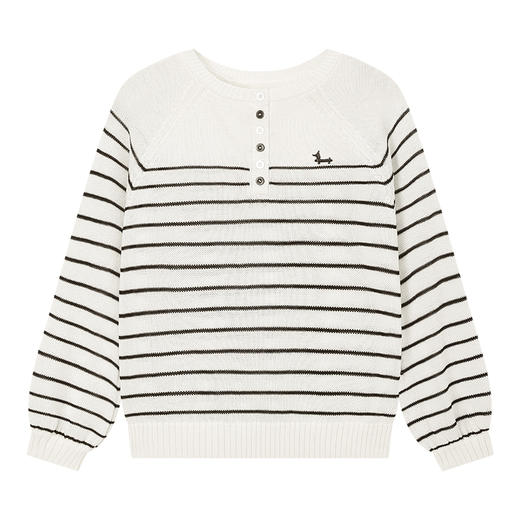💕春季童装-条纹插肩袖套头毛衣Y017EL 商品图4