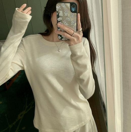 Triuuchu | 肌理皱皱棉万能打底T  凹凸褶皱自带呼吸感 软糯有筋骨  #6003 商品图2