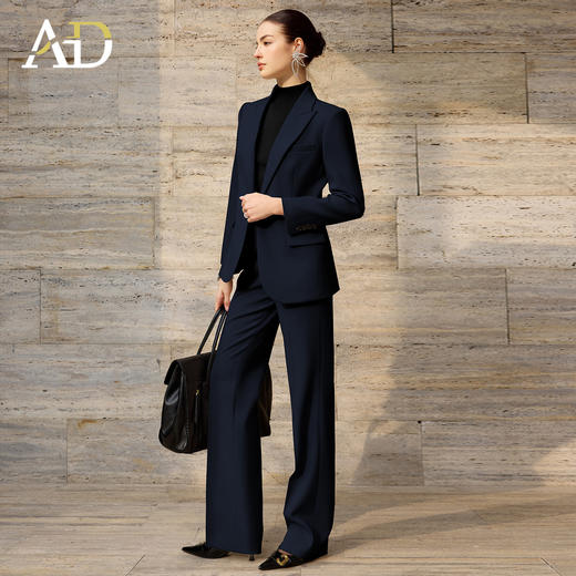 AD藏青色西装套装女春季2026新款爆款高级感大女主气场穿搭一整套 商品图3