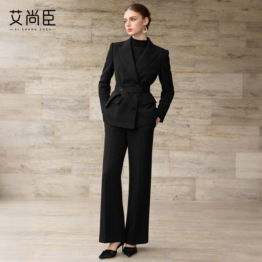艾尚臣黑色西装套装女春季新款长袖西服收腰职业装通勤风气质正装 商品图3