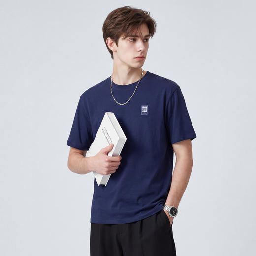 【100%棉】圣得西纯棉圆领短袖男款2026新款春季休闲青春流行T恤 商品图4