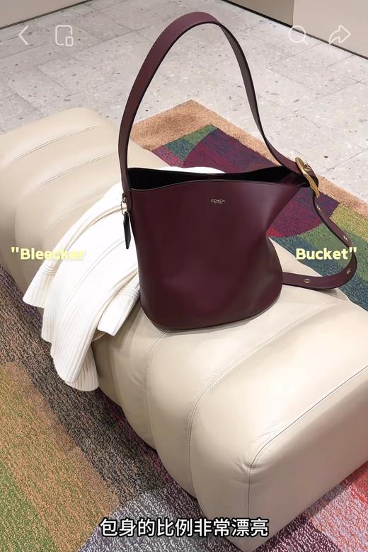 原价4500，现在只要￥1899直邮到手！Coach Bleecker 28 发财桶 水桶包 梅洛红 商品图2