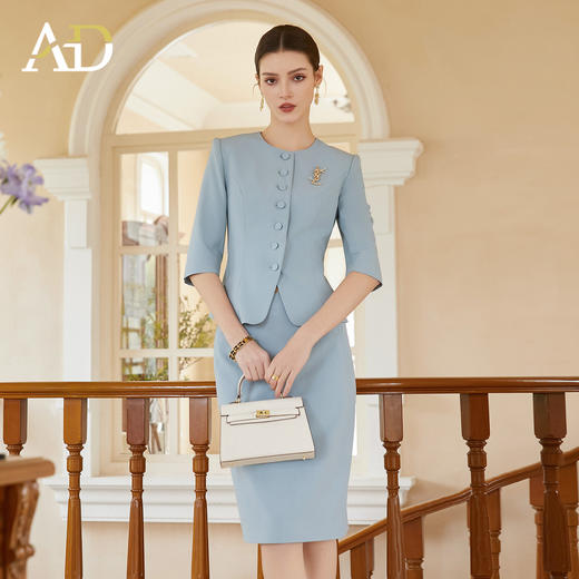 AD小香风西装套装女春2026新款高级感裙子正式场合职场穿搭一整套 商品图2