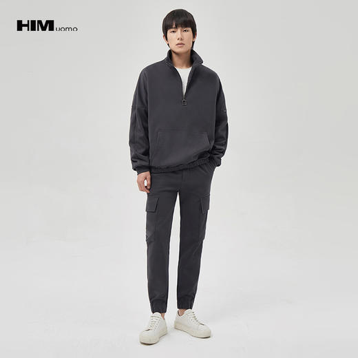 HIM漢崇  舒适透气束脚裤男潮流工装大口袋男士百搭休闲裤2025秋季 商品图0