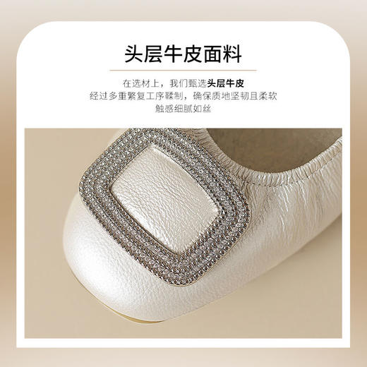 ZHR则则头层牛皮真皮平底软底单鞋2025新款百搭气质女鞋一脚蹬女 商品图6