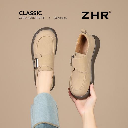 ZHR复古魔术贴搭扣乐福鞋女2026新款时尚百搭轻便通勤勃肯风单鞋 商品图2