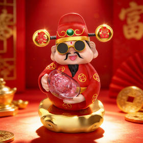 【成都印钞】“财神爷”摆件！含人民币百元钞碎屑！