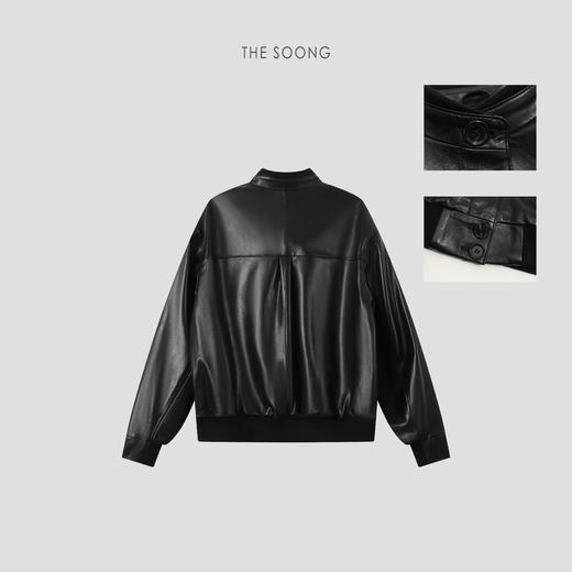 THESOONG|"柔韧绵羊"英国进口绵羊皮特殊鞣制立领皮衣外套HWPY8722 商品图11