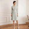 艾尚臣氧气少女治愈芦苇绿连衣裙女七分袖中长款显白气质A裙通勤 商品缩略图1