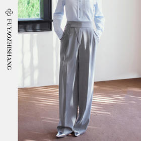 FUYAO扶摇直上 复古风高腰垂感直筒裤女2026新款老钱风极简西装裤