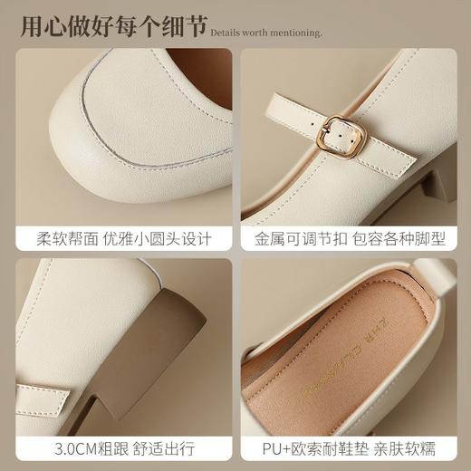 ZHR玛丽珍鞋女2025新款法式圆头浅口单鞋女时尚百搭平底ins小皮鞋 商品图3