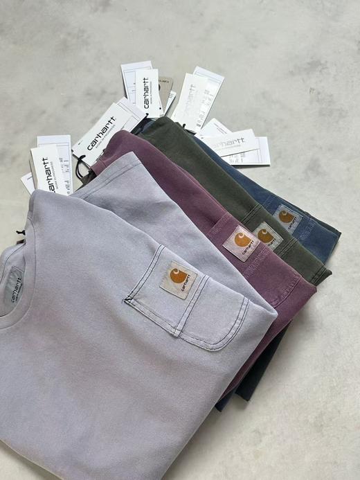 【2fz1】情侣经典水洗口袋特染长袖T恤！！ 商品图1