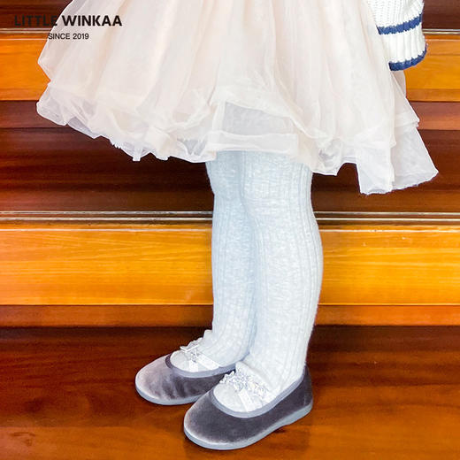 西班牙Little winkaa交叉带星星天鹅绒舞蹈鞋LW21035 商品图10