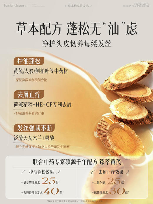 【三天不洗也不油】RUYI儒意黄芪草本植萃洗发水 长效清爽控油 专利去屑告别雪花 黄芪养发强韧发根 温和修护头皮屏障 800ml/瓶 商品图2