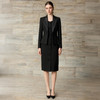 艾尚臣假两件黑色修身连衣裙女职业装西装领排扣气质高级感通勤裙 商品缩略图1
