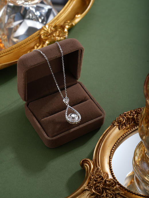 子佩集【璀璨之约】S925珍珠惜王妃套链项链【PM2328-XF】水滴绿点2602 商品图3