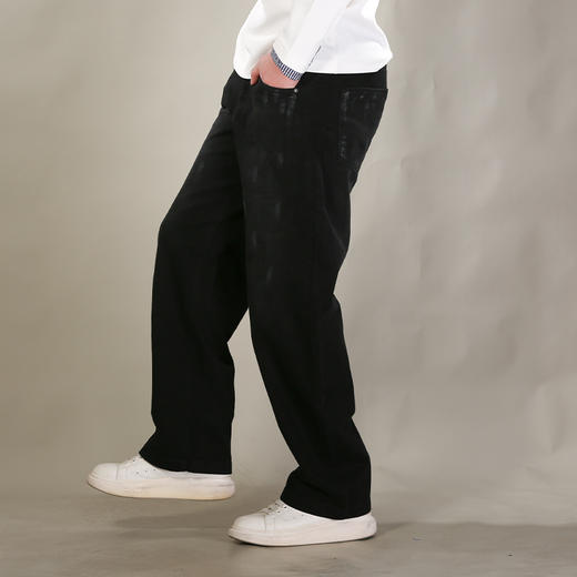 DRONKOO 2026 半松紧腰前不规则刷漆喷色中厚牛仔长裤 商品图2