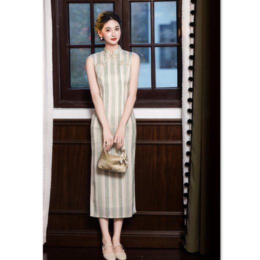 无袖旗袍2026春夏新款国潮风蚀骨气质高端复古改良旗袍SYK392605 商品图2