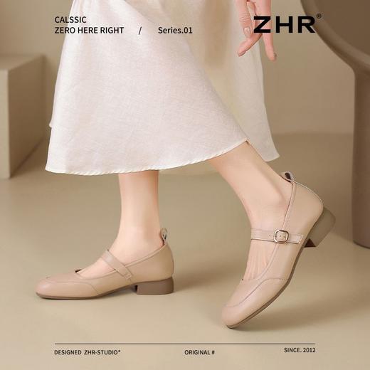 ZHR玛丽珍鞋女2025新款法式圆头浅口单鞋女时尚百搭平底ins小皮鞋 商品图9