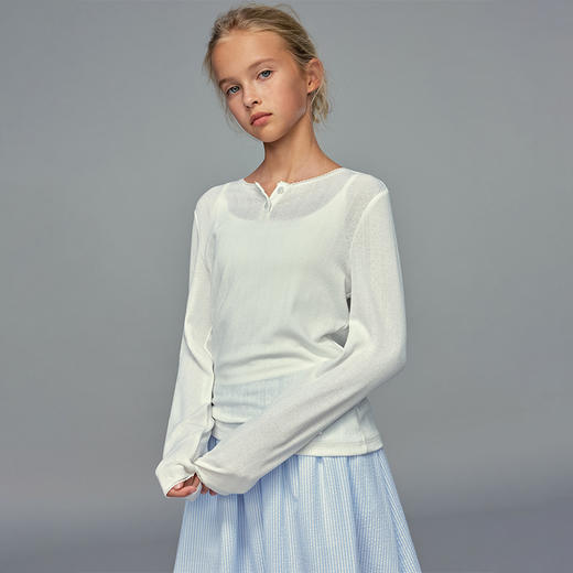💕春3童装经典圆领弹力修身针织打底衫 商品图3