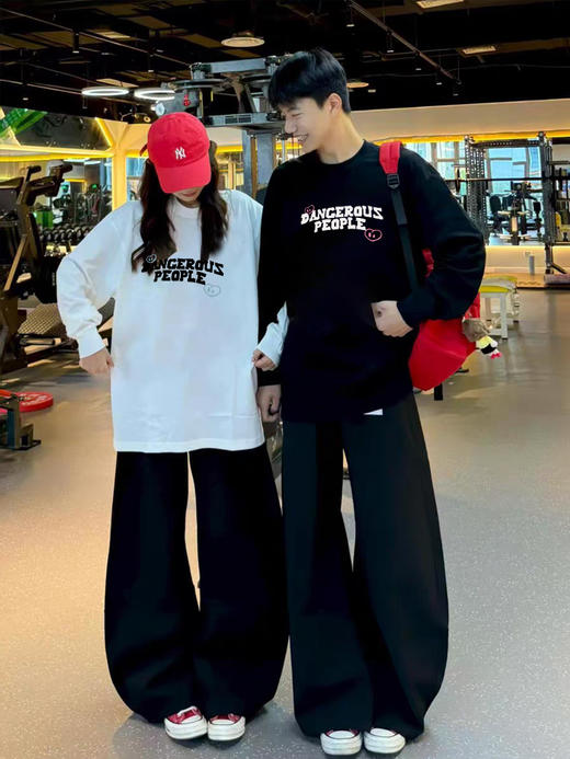 【YW】无忧购情侣款韩版卡通印花简约休闲纯棉长袖t恤（截单后7天发货) 商品图4