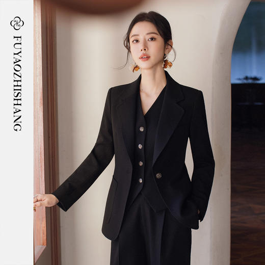 FUYAO扶摇直上 高级感西装套装女春气质轻奢总裁风三件套2026新款 商品图2