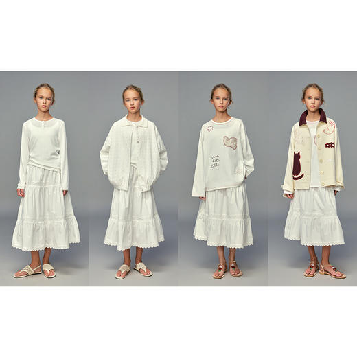 💕春3童装棉布绣花长款A字法式清新半裙 商品图3