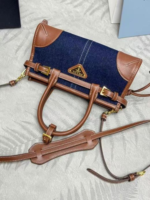 普拉达 SoftLux牛仔布配牛皮 保龄球 mini（LZ） 商品图4