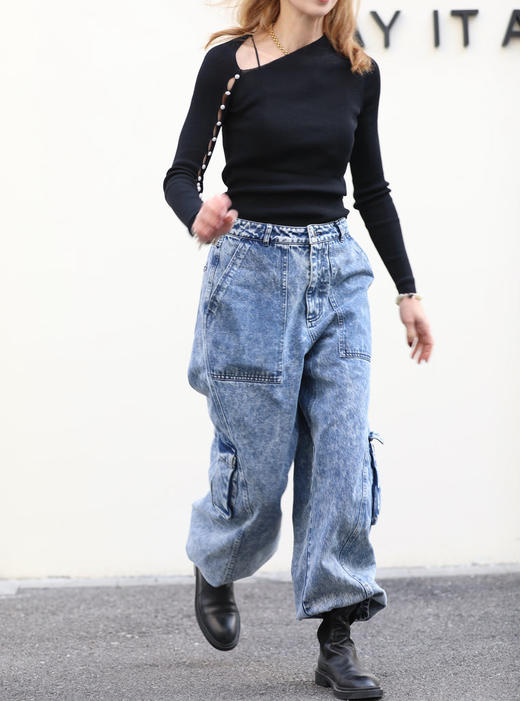 TYNVIE 水洗蓝色工装牛仔裤 商品图7