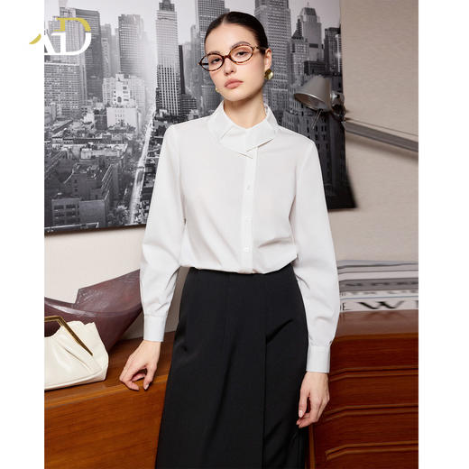 AD高级感白色衬衫套装女2026新款正式场合气质一整套ootd穿搭裙子 商品图0